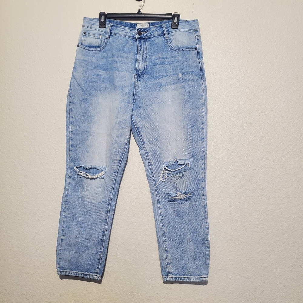 Twelve On Twelfth High Rise Distressed Jeans